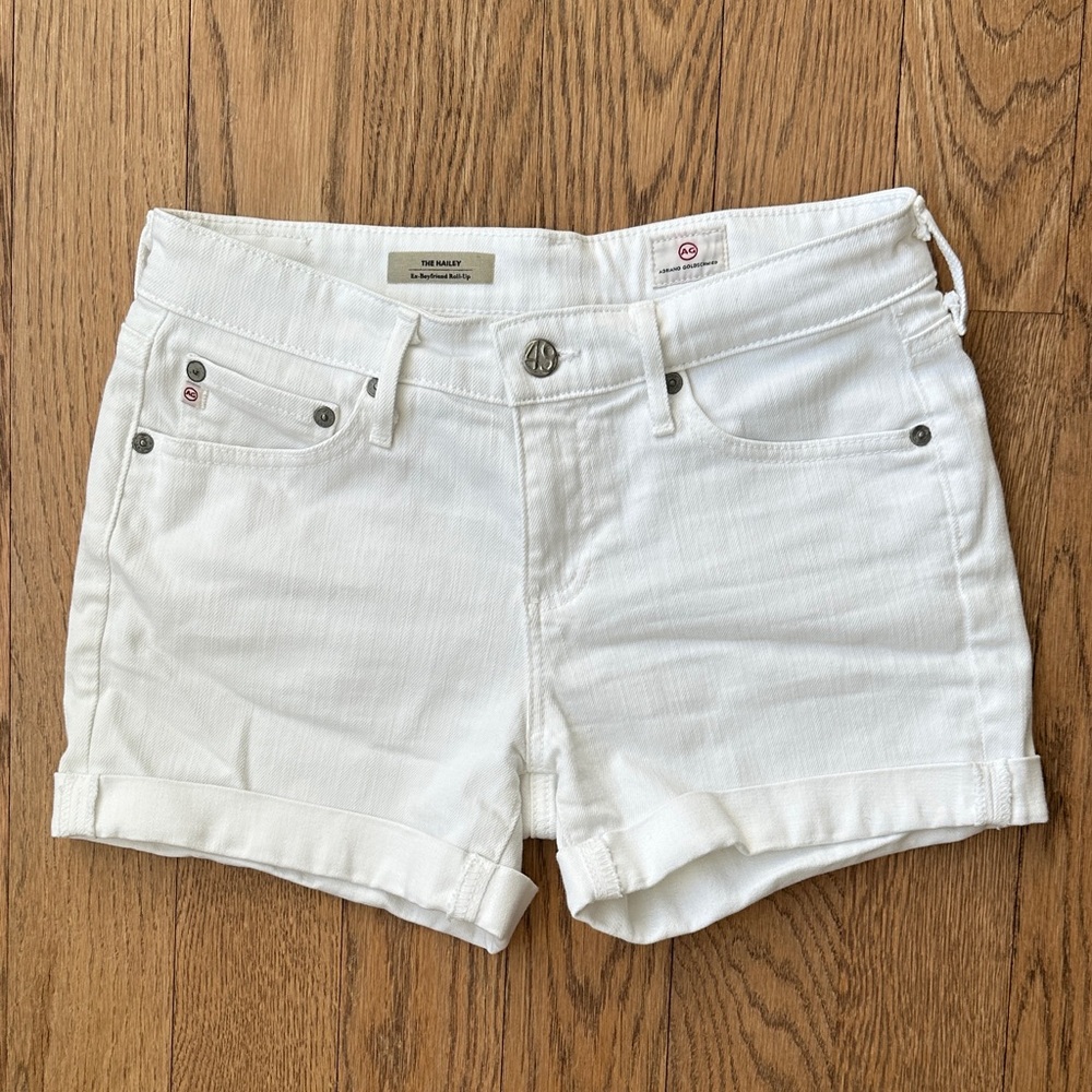 Adriano Goldschmied “Hailey” White Denim Shorts Size 25 – Ex-Boyfriend Fit